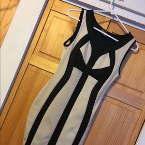 Color block body con dress